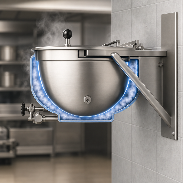 Product image #3 for Legion LSWT-40 40-Gallon Stationary Full-Jacketed Wall-Mounted Direct Steam Kettle