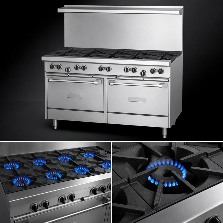 Product image #3 for Garland US Range U Series 60-Inch Gas Restaurant Range with 4 Open Burners, 36-Inch Smooth Griddle, Standard Oven and Storage Base