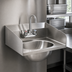 Thumbnail image #3 for Eagle Group Wall-Mount 304 Stainless Steel Hand Sink with Faucet, Basket Drain, and Side Splashes