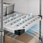Thumbnail image #3 for Metro Super Erecta 2436LS Stainless Steel Louvered Shelf with Raised Ship's Edge, 36 x 24 Inches
