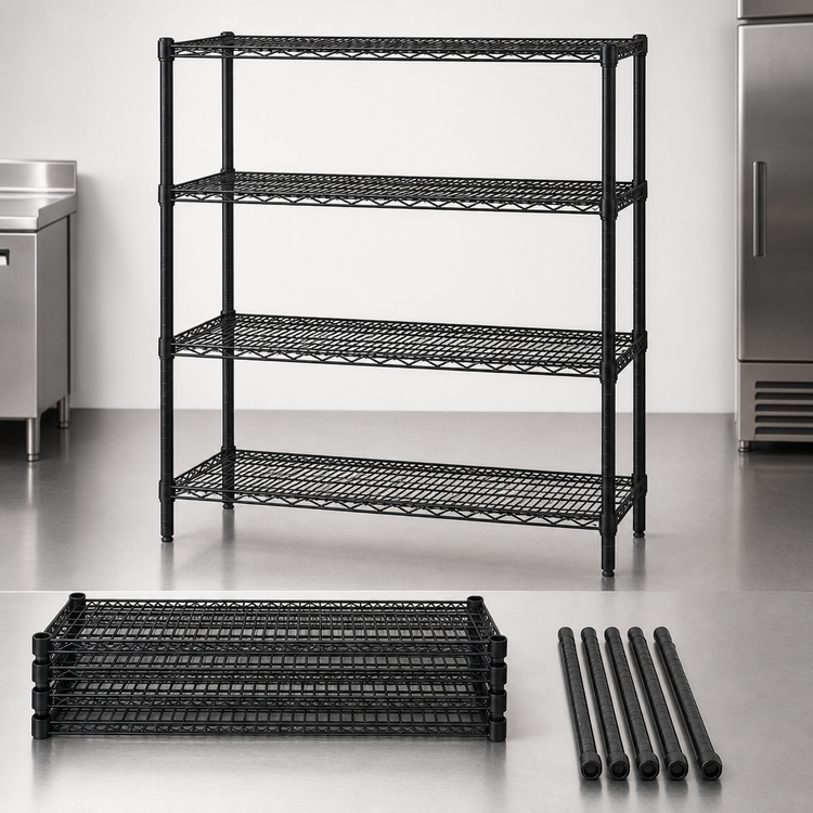 Product image #3 for Quantum 72"W x 21"D x 54"H Wire Shelving Starter Kit with 4 Shelves