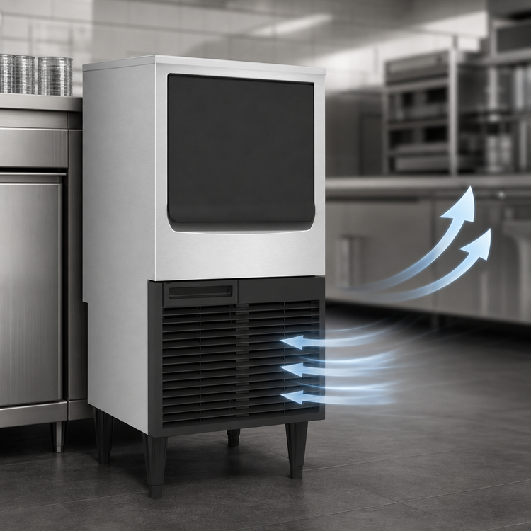 Product image #3 for Hoshizaki KM-81BAJ Air-Cooled Crescent Cube Ice Machine with 38 lb Built-In Bin