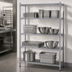 Thumbnail image #3 for Steel Works Stainless Heavy Duty 4-Tier Stationary Wire Shelving Unit, 18 x 54 Inches, 800 lb. Capacity, Chrome Finish