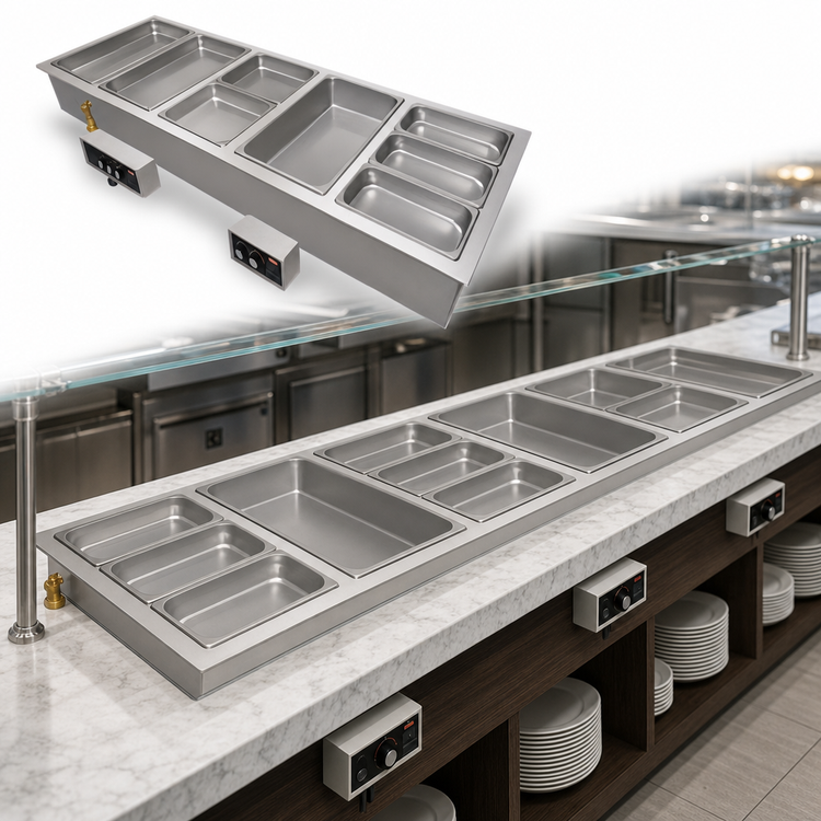 Product image #3 for Hatco HWBI-6 Drop-In Insulated Modular/Ganged Heated Well for 6 Full-Size Pans