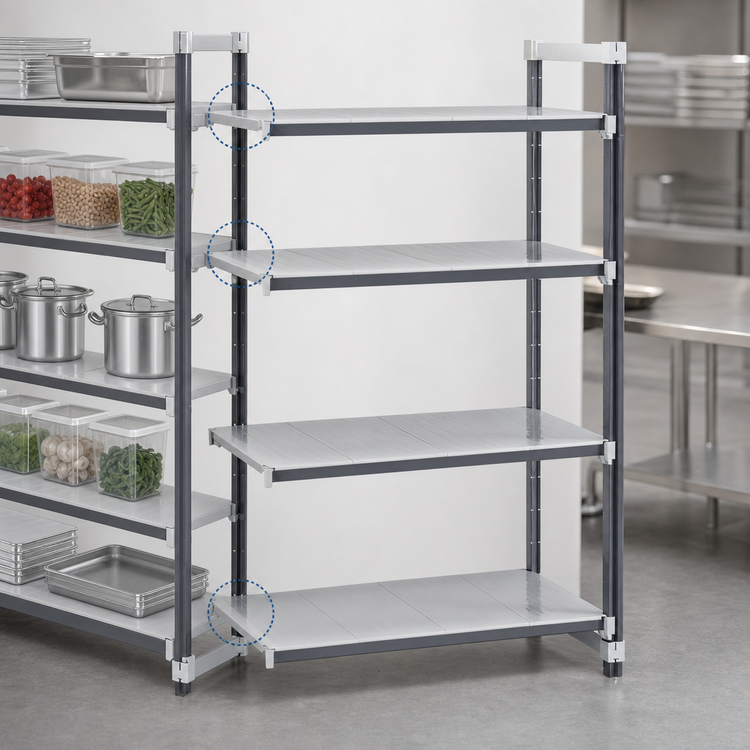 Product image #3 for Camshelving Elements XTRA 24" x 54" x 84" Solid 4-Tier Stationary Add-On Shelving Unit