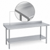 Thumbnail image #3 for Duke 144 Inch x 24 Inch 16 Gauge Deluxe Stainless Steel Work Table with 1-1/8 Inch Straight Riser