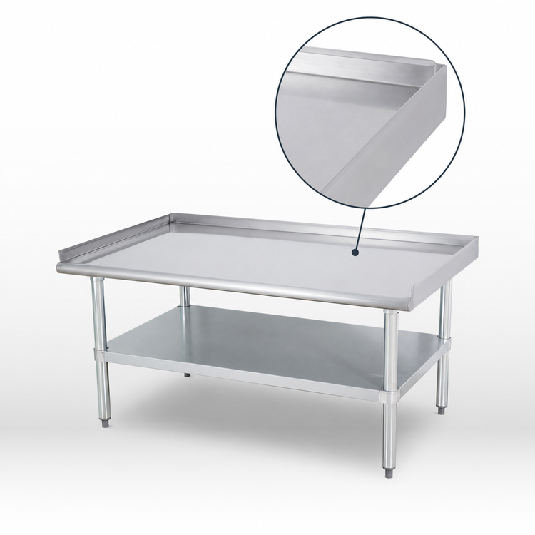 Product image #3 for Sapphire 48 Inch Wide x 24 Inch Deep Stainless Steel Equipment Stand with Adjustable Undershelf