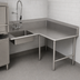 Thumbnail image #3 for John Boos Pro-Bowl L-Shaped Corner Soiled Dishtable, 60 x 48 Inches, Right-To-Left, with 20 x 20 x 8 Inch Pre-Rinse Sink Bowl