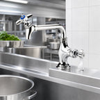 Thumbnail image #3 for Krowne Royal Series 16-160L Low-Lead Deck-Mount Pot Filler Faucet with 6-Inch Swivel Spout and Shut-Off Valve