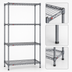 Thumbnail image #3 for Eagle Valu-Master 4-Tier Stationary Wire Shelving Starter Unit, 36W x 24D x 74H, Pewter Gray Epoxy