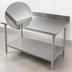 Thumbnail image #3 for Stallion 84-Inch W x 30-Inch D Stainless Steel Top Work Table with 5-Inch Backsplash and Undershelf