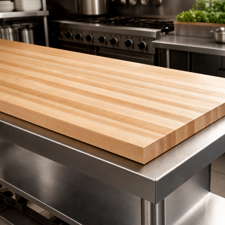 Product image #3 for John Boos Boos Block 72 x 25 Inch Edge Grain Maple Kitchen Countertop, 1-1/2 Inch Thick, Oil Finish