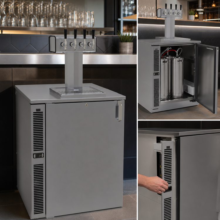 Product image #3 for Glastender C1SB28-DD One-Zone Side-Serviced Bar Profile Draft Dispensing Cooler, 28-Inch Wide