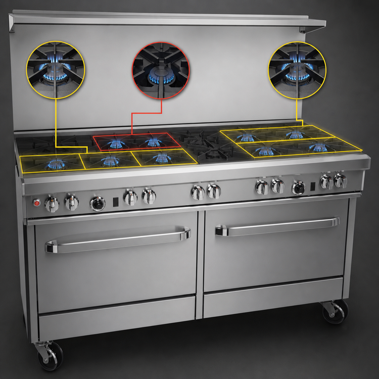 Product image #3 for Southbend Ultimate 60-Inch Gas Restaurant Range with 9 Burners and 2 Standard Ovens