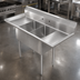 Thumbnail image #3 for 60-Inch 2-Compartment 304 Stainless Steel Sink with Dual Drainboards