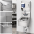 Thumbnail image #3 for Krowne Space Saver Wall-Mount Hand Sink with Faucet, Soap & Towel Dispenser, and Stainless Steel Skirt