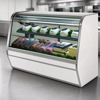 Thumbnail image #3 for Howard-McCray HMC, Deli Service Case, 32E R-CDS32E-6C-S-LED 74-Inch Curved Glass Full-Service Deli Meat & Cheese Case, Remote Refrigeration