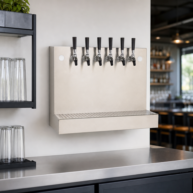 Product image #3 for Perlick Wall-Mount Air-Cooled Draft Beer Dispenser, 6 Faucet Capacity