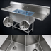 Thumbnail image #3 for John Boos Pro-Bowl 2-Compartment Stainless Steel Sink with Left and Right Drainboards