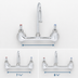 Thumbnail image #3 for T&S Brass B-0331 Low-Lead Wall Mount Double Pantry Mixing Faucet with Gooseneck Spout