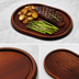 Thumbnail image #3 for American Metalcraft Rimmed Oval Ash Wood Serving Board, 12 x 9 x 3/4 Inch