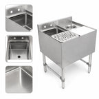 Thumbnail image #3 for John Boos UBMS-2124-X 24-Inch Freestanding Stainless Steel Underbar Mixology Station with Sink Bowl, Dipper Well & Dump Basket