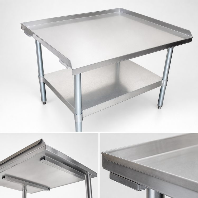 Product image #3 for BK Resources Economy Stainless Steel Equipment Stand, 48" x 30", Adjustable Undershelf