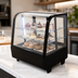 Thumbnail image #4 for Omcan 27-Inch Black Countertop Refrigerated Display Case, 3.5 Cu. Ft., Curved Glass, Rear Sliding Doors