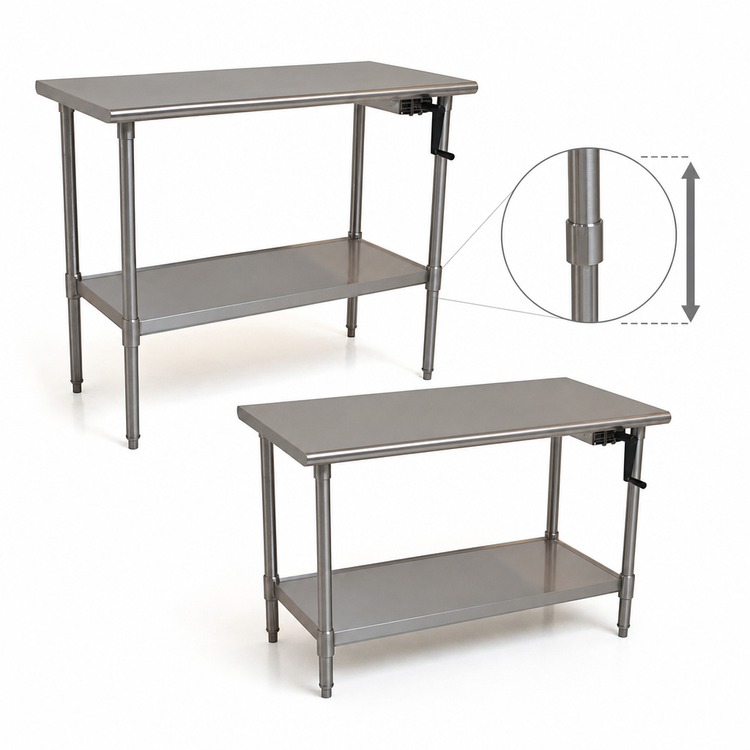 Product image #3 for Eagle Group AdjusTable ADA/Ergonomic Height Adjustable Stainless Steel Work Table, 48 x 30 Inch