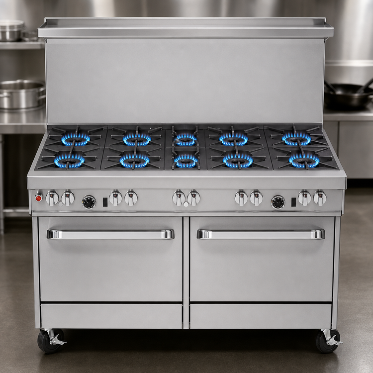 Product image #3 for Southbend Ultimate 60-Inch Gas Restaurant Range with 9 Open Burners, Convection Oven, and Cabinet Base