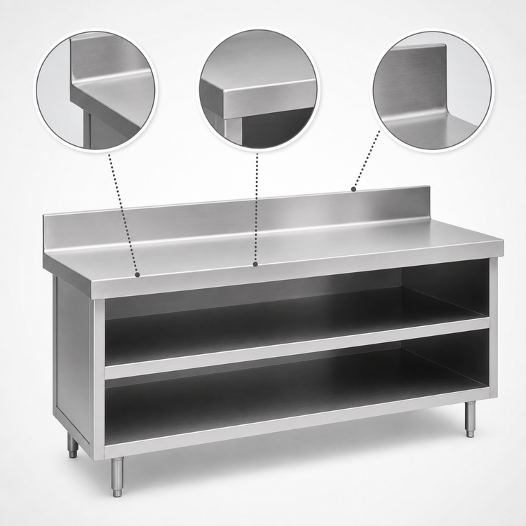 Product image #3 for La Rosa Open Shelf Base Utility Stand, 72 Inch L x 28 Inch D, 304 Stainless Steel