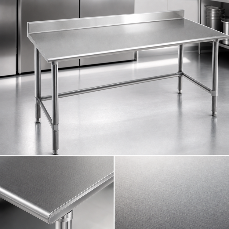 Product image #3 for Eagle Spec-Master 60-Inch x 24-Inch Stainless Steel Work Table with 4-1/2-Inch Backsplash