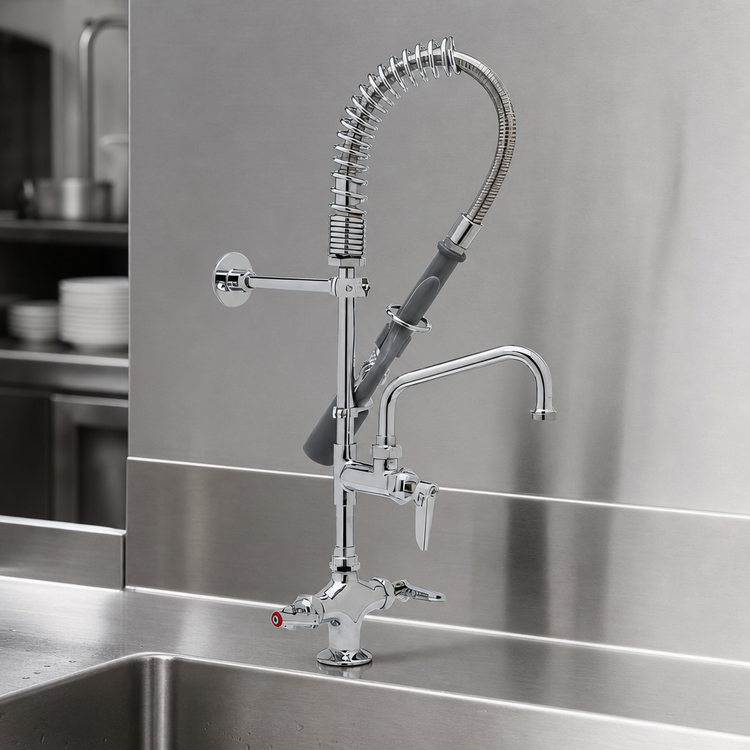 Product image #3 for T&S Brass Mini Pre-Rinse Deck Faucet with 8-Inch Add-On Faucet
