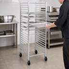 Thumbnail image #3 for Advance Tabco Special Value Series Full-Height Mobile Front-Load Aluminum Pan Rack, 12 Full-Size Pan Capacity