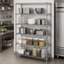 Thumbnail image #3 for Quantum 5-Shelf Wire Shelving Starter Kit, 48W x 18D x 63H, Chrome Plated