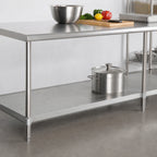 Thumbnail image #3 for John Boos GSK6-36120 Galvanized Steel Work Table Undershelf, 120-Inch W x 36-Inch D, 16 Gauge