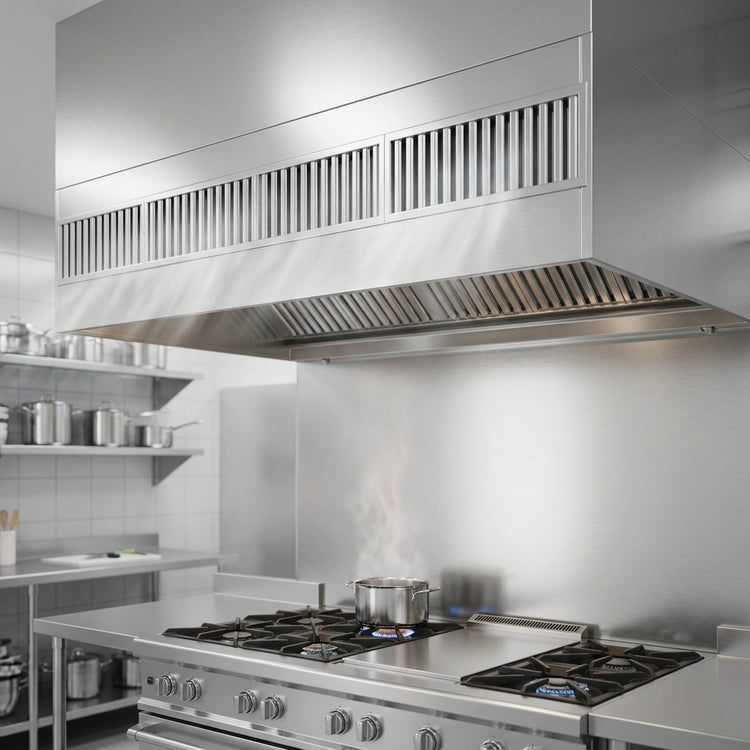 Product image #2 for SpecAir HEF96-84 Wall Type Front Discharge Make-Up Air Exhaust Hood, 84"W