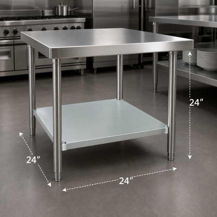 Product image #3 for Advance Tabco Galvanized Undershelf for 24 x 24 Inch Work Tables