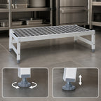 Thumbnail image #3 for Fermod Fermostock 1R59C12 59"W x 22"D x 12"H Aluminum Dunnage Rack, 600 lb. Capacity, Adjustable Composite Feet