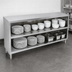 Thumbnail image #3 for John Boos 96-Inch Open Front Stainless Steel Dish Cabinet with Mid-Shelf
