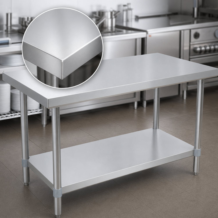 Product image #3 for BK Resources 72-Inch x 18-Inch Stainless Steel Work Table with Adjustable Undershelf