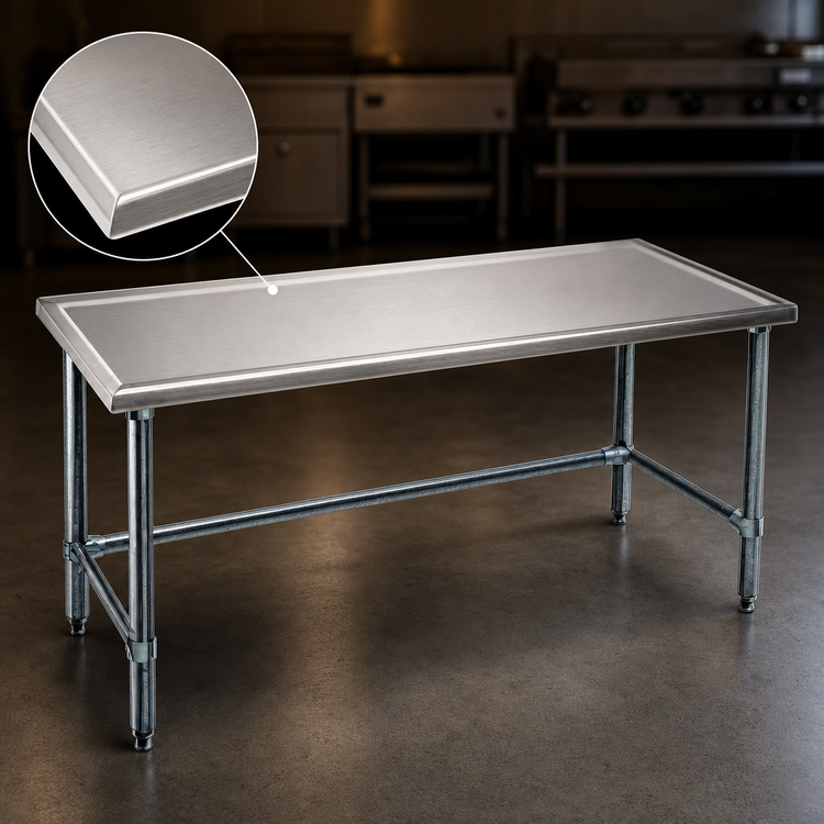 Product image #3 for Spec-Master Marine Series 30-Inch x 24-Inch Stainless Steel Work Table with Galvanized Base