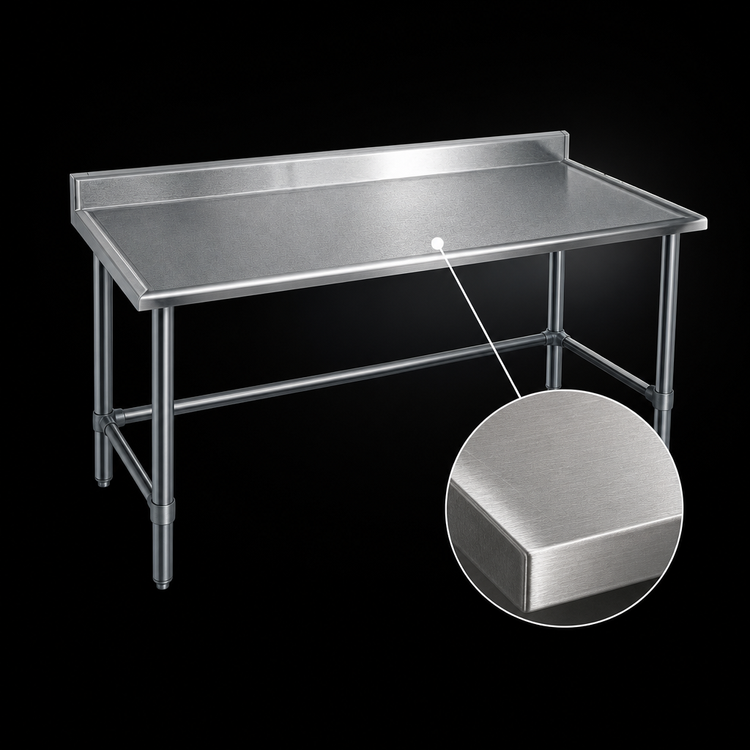 Product image #3 for Eagle Group Spec-Master Marine Series Stainless Steel Work Table with 4-1/2 Inch Backsplash, 72 x 36