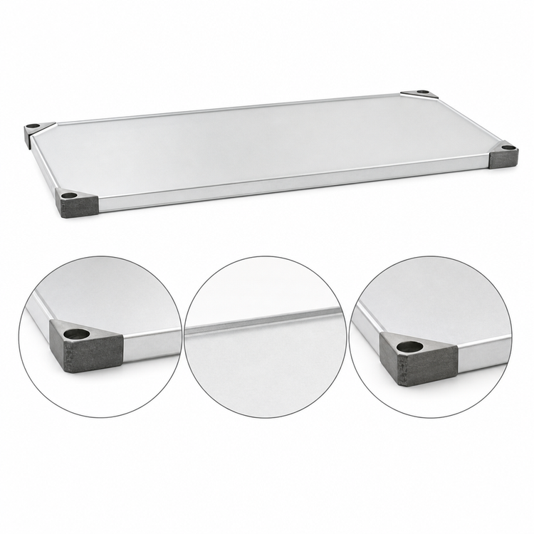 Product image #3 for Metro Super Erecta 48"W x 14"D Solid Galvanized Steel Shelf with Raised Ship's Edge
