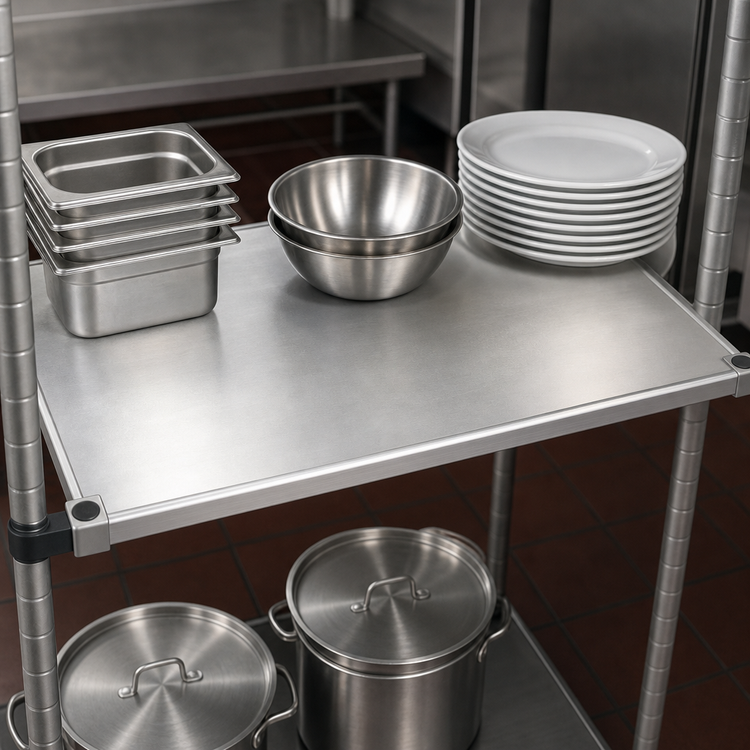 Product image #3 for New Age 20 x 36-Inch Adjustable Solid Aluminum Shelf with Marine Edge