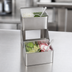 Thumbnail image #3 for San Jamar 2-Tier Stepped Condiment Center with Individual Notched Lids, 2 x 1 Quart Inserts, Stainless Steel