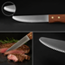 Thumbnail image #3 for Gaucho 10 Inch Serrated Steak Knife with Wood Handle and Rounded Tip