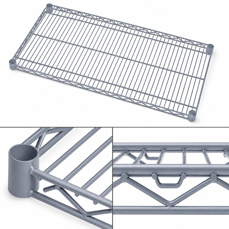 Product image #3 for Quantum 72-Inch W x 36-Inch D Gray Epoxy Antimicrobial Wire Shelf