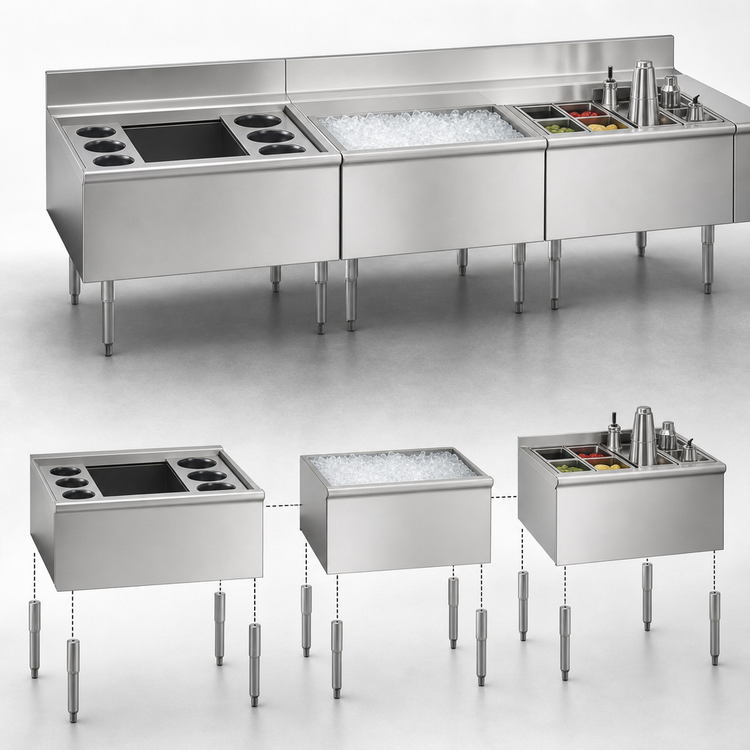 Product image #3 for Eagle Group 2200 Series Modular Underbar Cocktail Unit, 24 x 24 Inch, 63 lb Ice Capacity