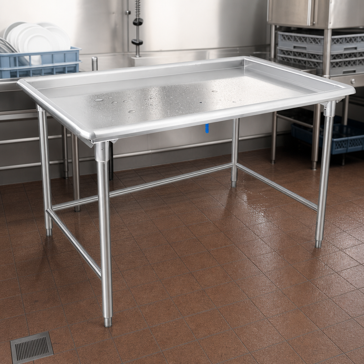 Product image #3 for John Boos 72-7/8-Inch x 30-3/8-Inch Stainless Steel Sorting Table with Rolled Rim and Open Base